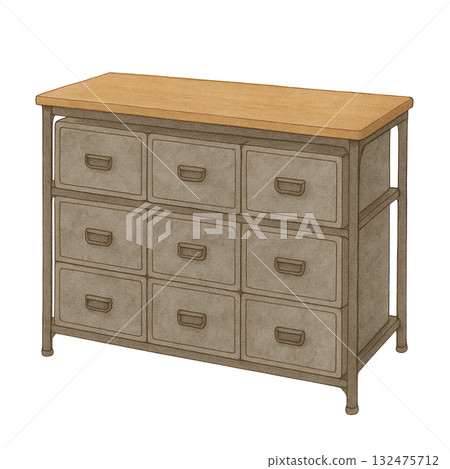 工業風格低矮衣櫃的插圖 132475712