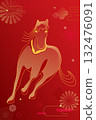 Year of the Horse in the Lunar New Year vector illustration 132476091