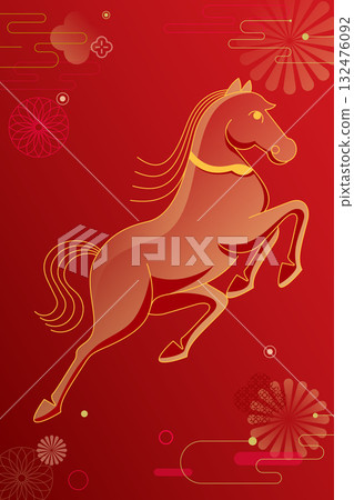 Year of the Horse in the Lunar New Year vector illustration Year of the Horse in the Lunar New Year vector illustration 132476092
