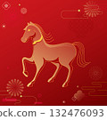 Year of the Horse in the Lunar New Year vector illustration 132476093
