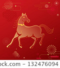 Year of the Horse in the Lunar New Year vector illustration 132476094