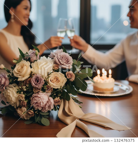 Men and women enjoying dinner Men and women enjoying dinner 132476375