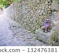 Shisa, the guardian deity of Murasakimura in Yomitan Village, and the cobblestone road 132476381