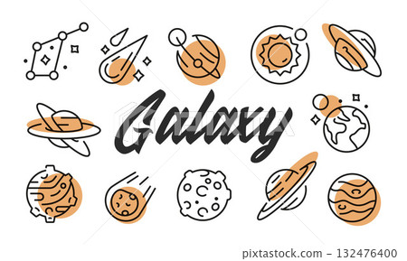 Galaxy Poster. Vector Illustration Galaxy Poster. Vector Illustration 132476400