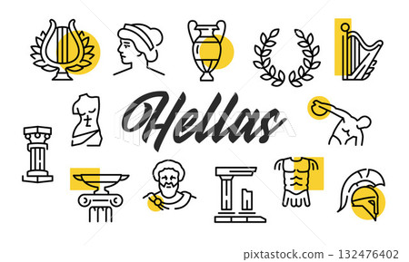 Greek Poster. Vector Illustration 132476402