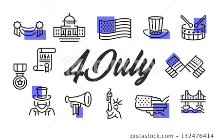 4 July Poster. Vector Illustration 4 July Poster. Vector Illustration 132476414