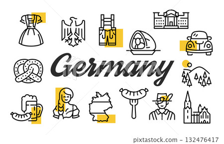 Germany Poster. Vector Illustration Germany Poster. Vector Illustration 132476417