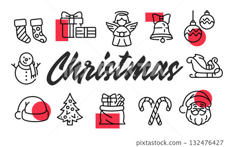 Christmas Poster. Vector Illustration 132476427