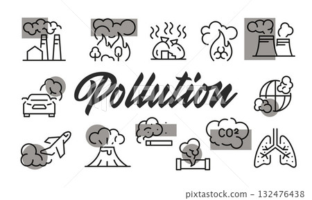 Pollution Poster. Vector Illustration Pollution Poster. Vector Illustration 132476438