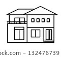 Simplified diagram of a detached house_line drawing 132476739