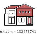 Simplified drawing of a detached house_monochrome 132476741