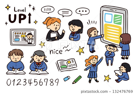 Student illustration set 132476769
