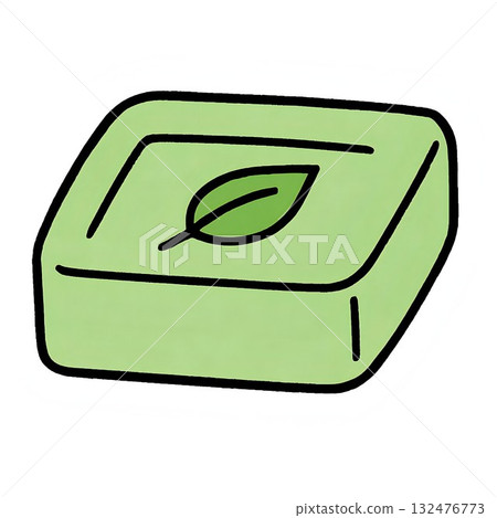 簡單的方形肥皂插圖素材 132476773