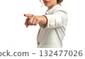 Confident businesswoman's pointing gesture | No background, transparent PNG, copy space 132477026