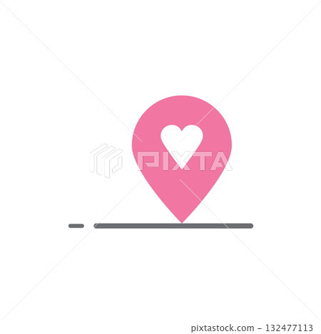 Pink love map pin 132477113