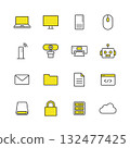Computer-related line icon set (colored) 132477425