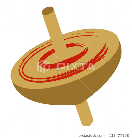 New Year's illustration of a red spinning top 132477508