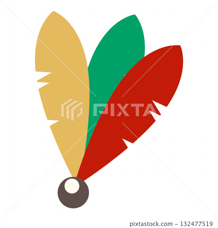 Feathered feathers - Illustration of New Year's games Feathered feathers - Illustration of New Year's games 132477519