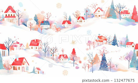 蠟燭和星光照亮冬夜 132477675