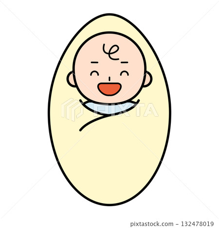 高興的嬰兒全身的插圖 132478019