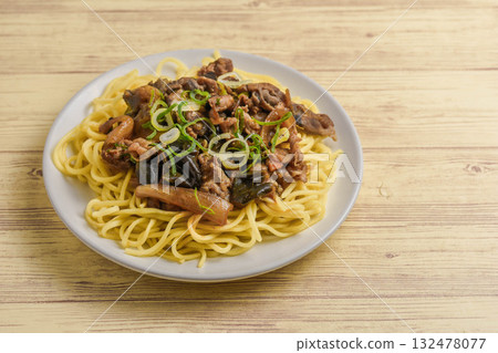 Pork and eggplant fried noodles Pork and eggplant fried noodles 132478077