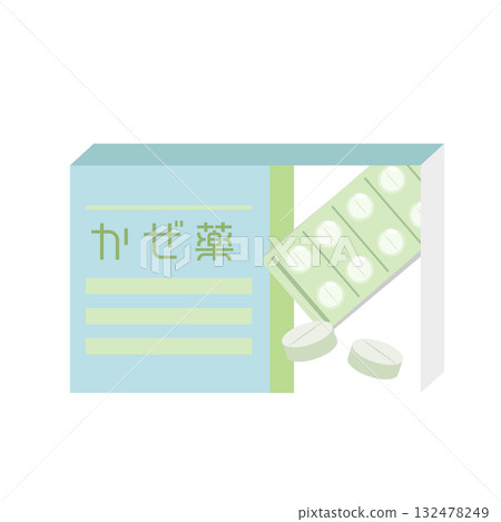 Cute illustrations of over-the-counter household medicines 132478249