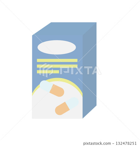 非處方家用藥品的可愛插圖 132478251