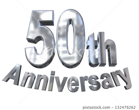 3DCG text "50th Anniversary/50th Anniversary Mark Sparkle" 132478262