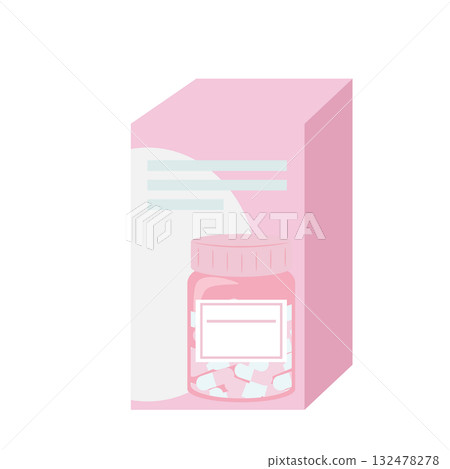 Cute illustrations of over-the-counter household medicines Cute illustrations of over-the-counter household medicines 132478278