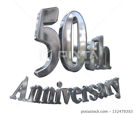 3DCG文字“50週年/50週年紀念馬克·斯帕克” 132478383