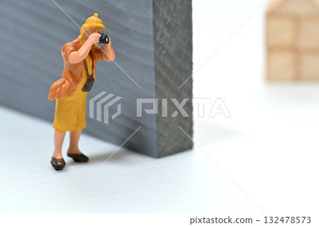 一位女士用相機拍照的圖片 一位女士用相機拍照的圖片 132478573