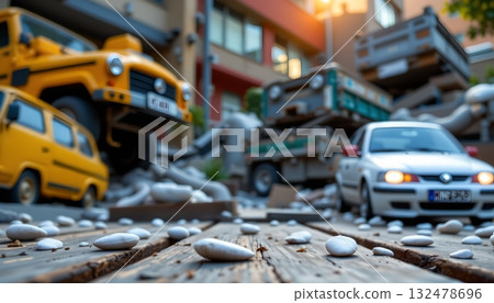 An urban setting with a vibrant mix of transport modes An urban setting with a vibrant mix of transport modes 132478696