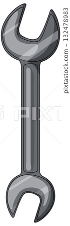 Vector Illustration of Double Open-End Wrench Tool 132478983
