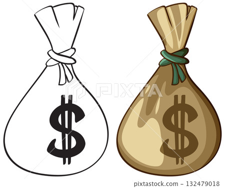 Money Bags with Dollar Signs Vector Illustration Money Bags with Dollar Signs Vector Illustration 132479018