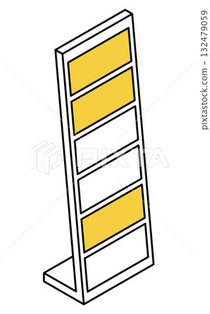 Simple line drawing isometric illustration of a standing sign 132479059