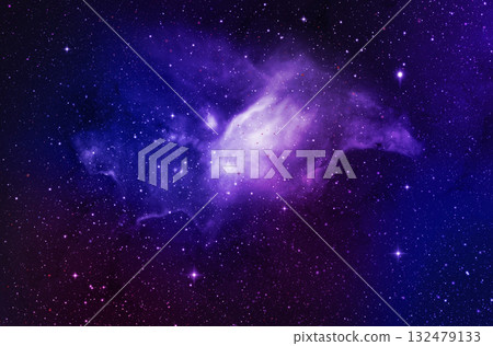 Blue galaxy space atmosphere with stars on dark background 132479133