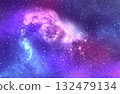 Pink blue galaxy space atmosphere with stars on dark background 132479134