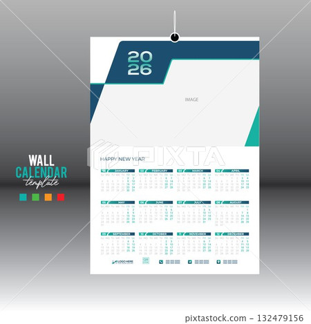 2026 wall vector calendar design 132479156