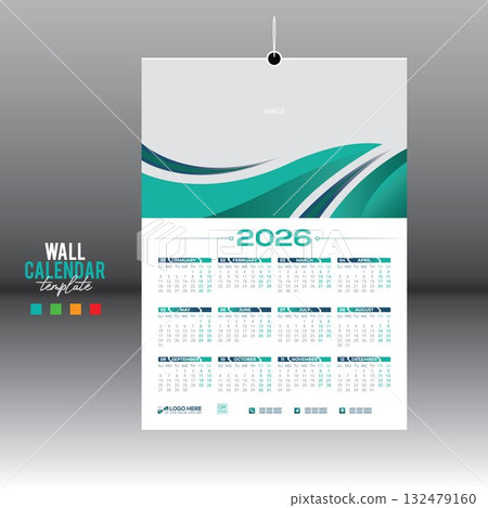 2026 wall vector calendar design 2026 wall vector calendar design 132479160