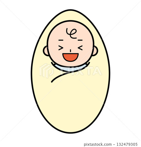 笑著的嬰兒的插圖 132479305