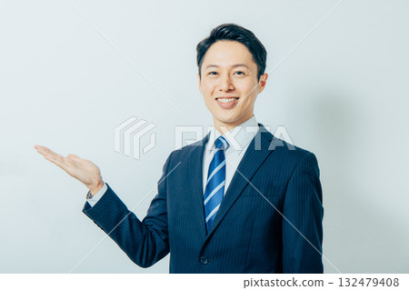Middle-aged man suit portrait 132479408