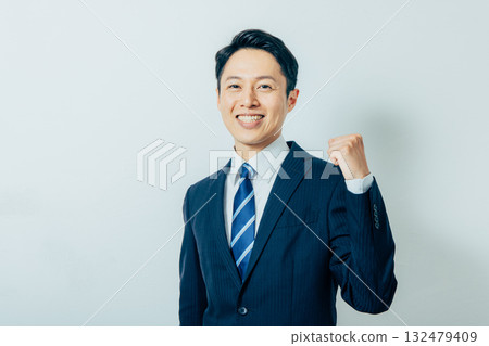 Middle-aged man suit portrait 132479409