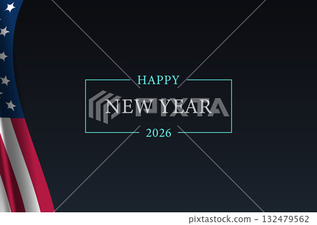 Celebrating 2026 A Vibrant New Year Illustration 132479562