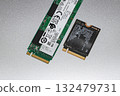 NVME PCIe solid-state drive in the M.2 2230 and 2280 form factor isolated on white background. 132479731