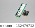 NVME PCIe solid-state drive in the M.2 2230 and 2280 form factor isolated on white background. 132479732