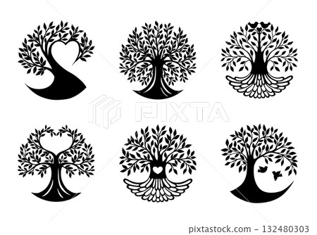 Beautiful abstract tree life decoration element. 132480303