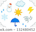 Simple cloud and weather symbols 132480452