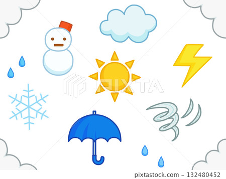 Simple cloud and weather symbols 132480452