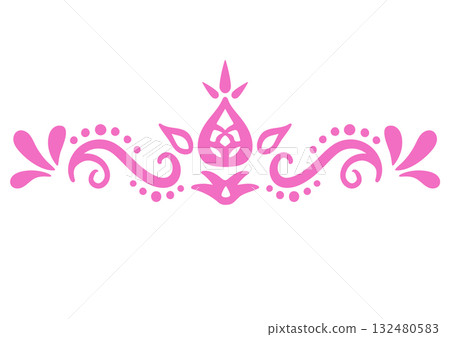 東方風格的裝飾部件。手繪裝飾品。 東方風格的裝飾部件。手繪裝飾品。 132480583