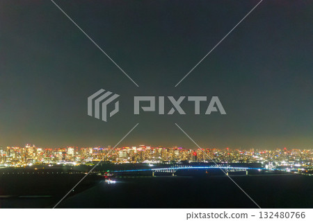 從飛機窗口看到的東京京門大橋 132480766